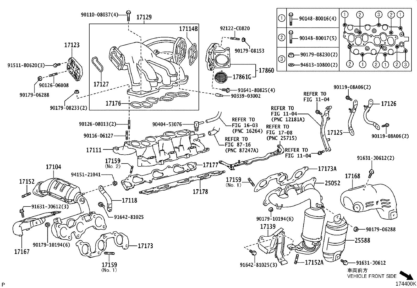 2008 Lexus Gasket Intake Manifold To Head No 1 Spec California