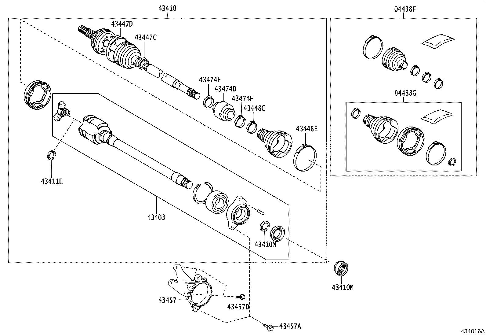 4345706210 Cv Axle Shaft Carrier Bearing Genuine Lexus Part