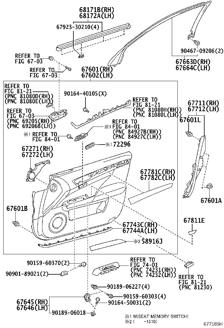 6785530100 Protector Front Door Panel Right Interior Body Trim