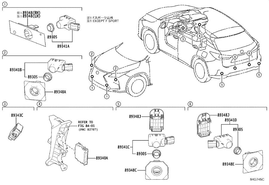 Lexus Gx Retainer Ultrasonic Sensor Front Center Ultrasonic