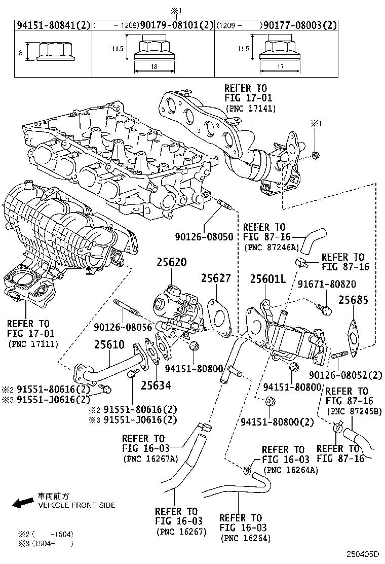 2016 Lexus RC 200t Valve assembly, egr. System, exhaust, repair