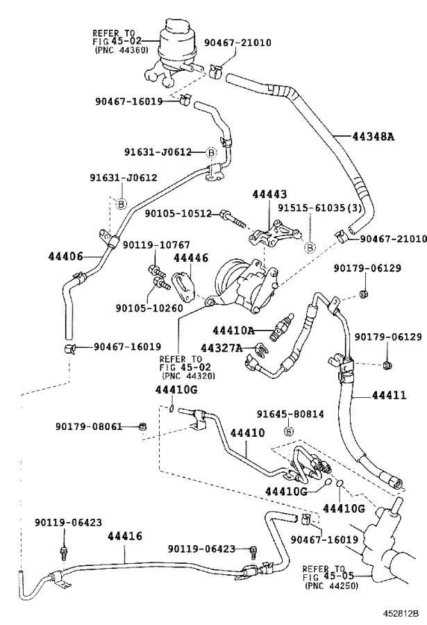 4440606100 - Power Steering Return Hose. Brakes, Line, Suspension