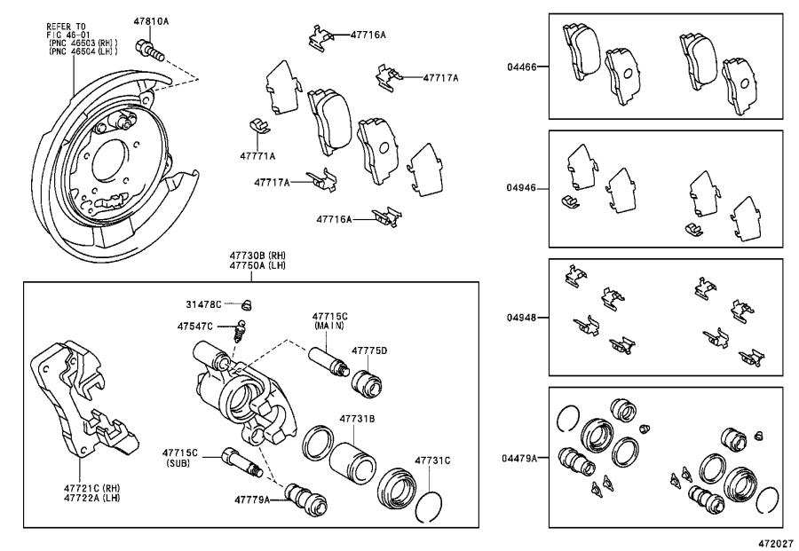 1999 Lexus ES 300 Disc Brake Caliper Piston (Rear). Suspension, Brakes