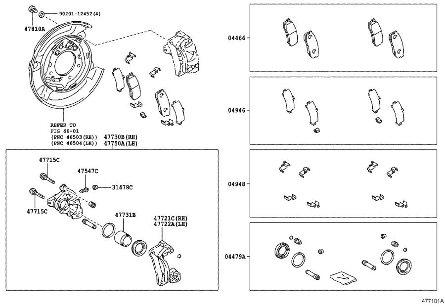 4773034030 - Disc Brake Caliper (Right, Rear) - Genuine ...