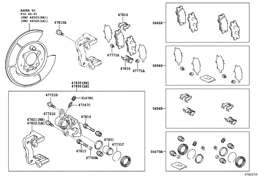 2014 Lexus ES 350 Disc Brake Pad Set (Rear). Pads, NBK, MARK