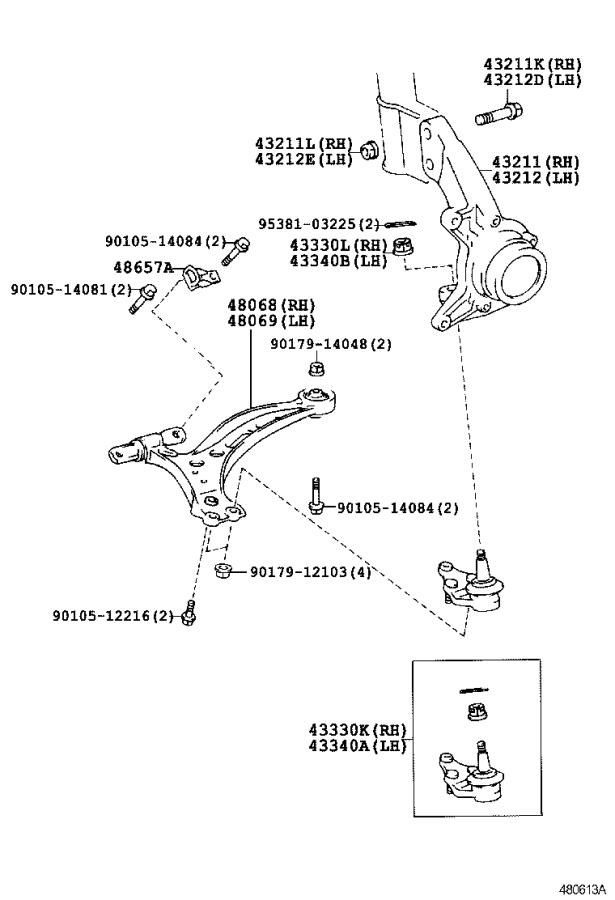 4321233070 - Steering Knuckle (Left). Suspension, Repair, Brakes