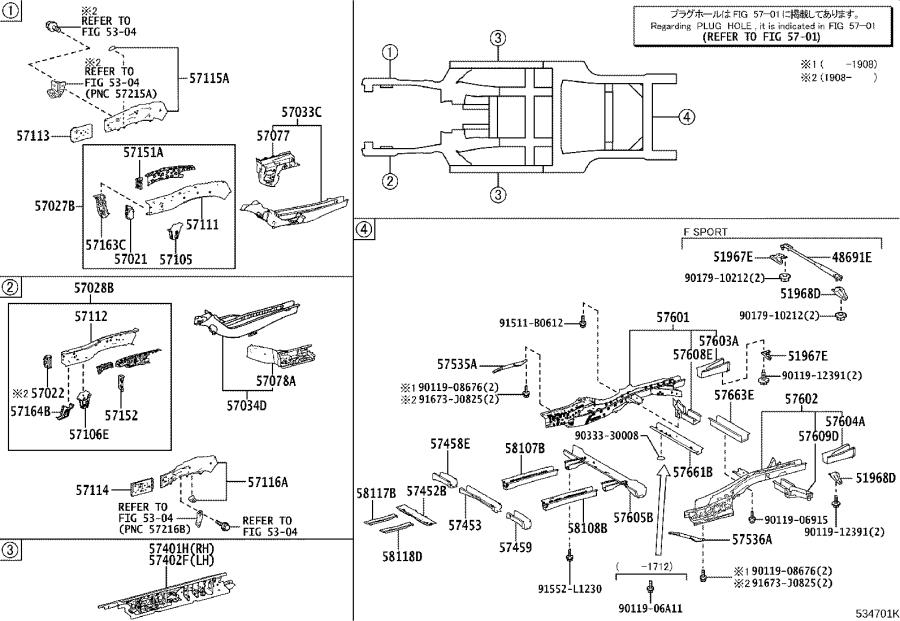 2009 Lexus IS 250 Member; plate - 5745848012 - Genuine Lexus Part