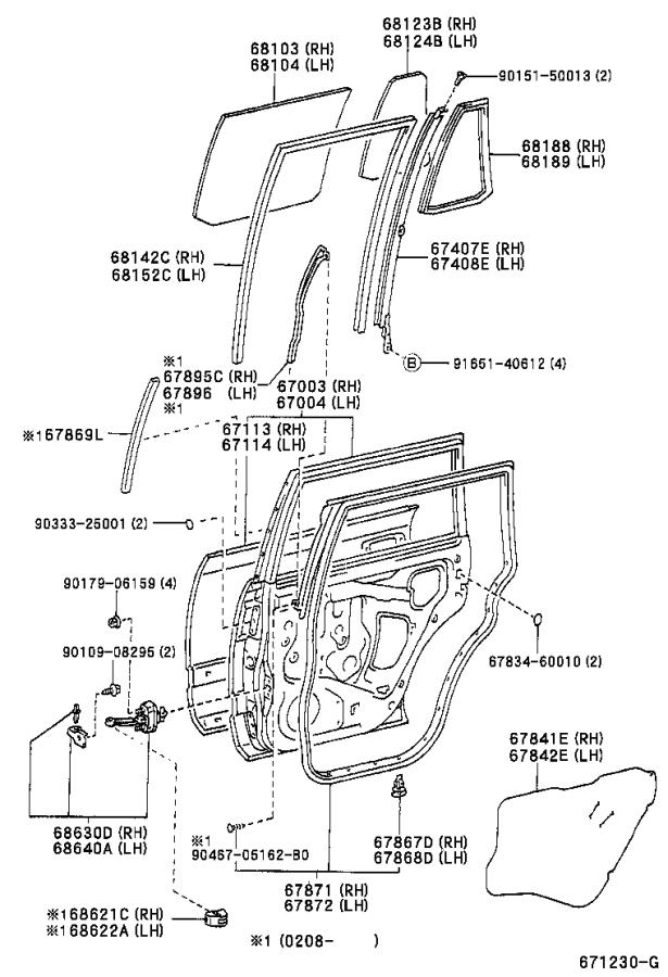 6814260043 - Window Channel (Right, Rear). DOOR, Interior, Body ...