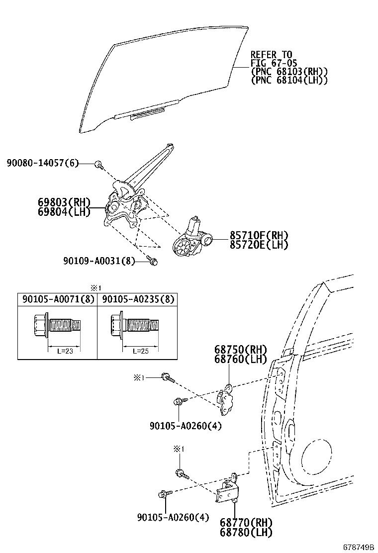 2022 Lexus UX 200 Bolt; bolt no. 1. For front door hinge; for rear door ...