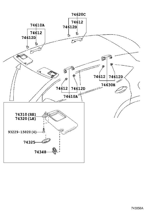 2021 Lexus ES 300h Cover. Assist grip; assist grip, left. Black ...