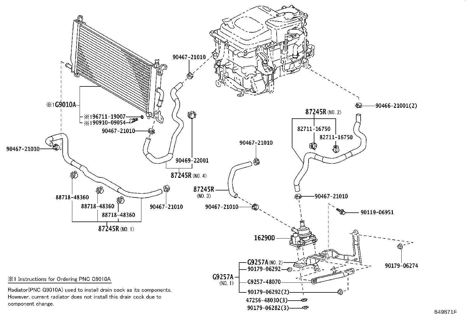 Lexus Rx 400h Drive Motor Inverter Cooler Water Pump Coolant Oil