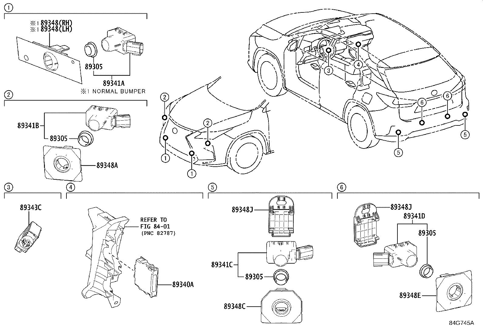 2018 Lexus RX 350 Parking Aid Sensor (Front, Rear) 8934148040C3