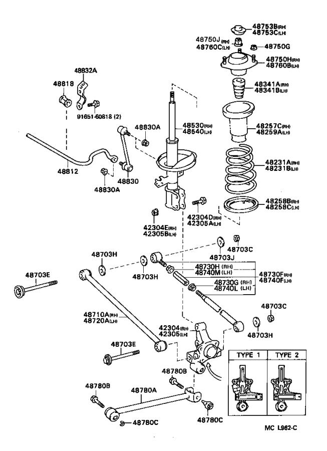 4230420090 - Carrier sub-assembly, rear axle, right. Cnd, usa, sed ...