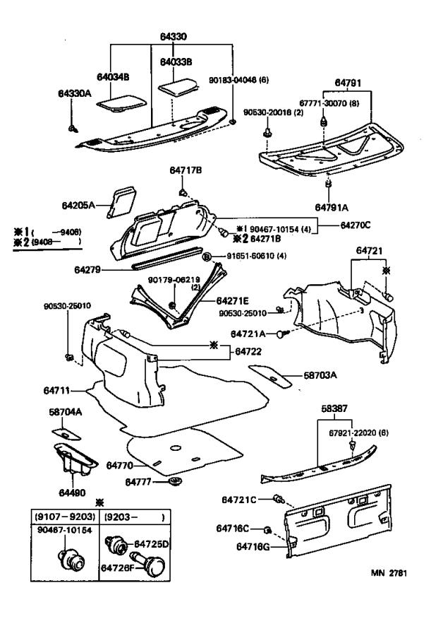 9053025010 - Clip; fastener. Hook; luggage compartment - Genuine Lexus Part